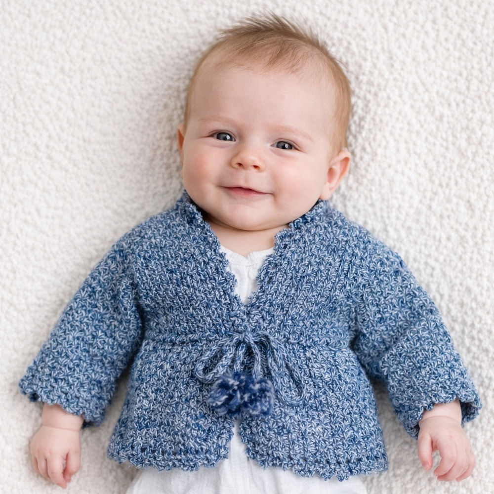Charabia Girls' Embellished Lightweight Cardigan‎ w/ Tags 3M